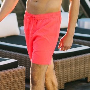 Zyia Men's Bright Tangerine Swimming Suit 7" size L